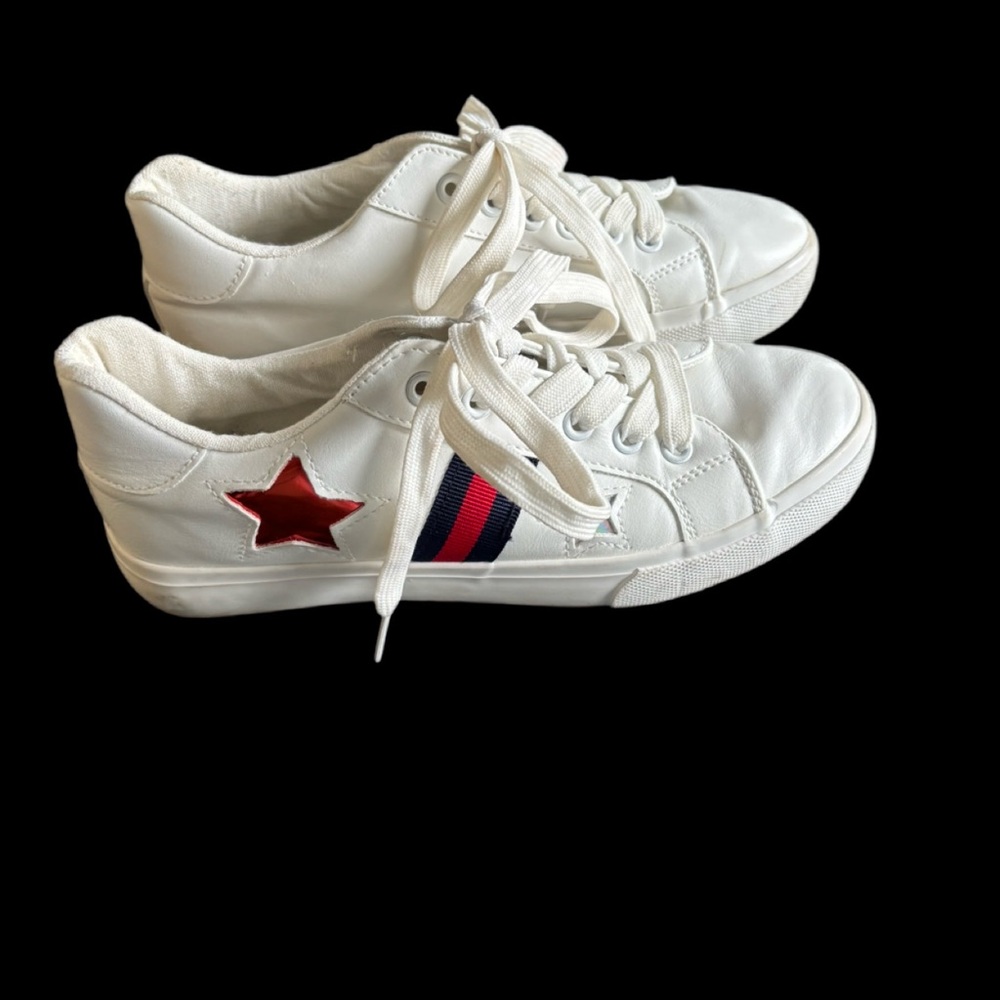 Papaya Star Detail Low-Top Sneakers - White/Navy/Red - Size 38/7
